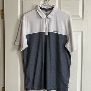 Travis Mathew Men’s polo- White & Grey- L